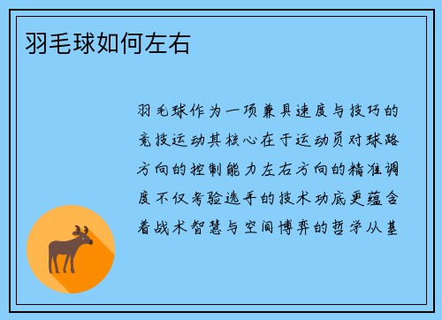 羽毛球如何左右
