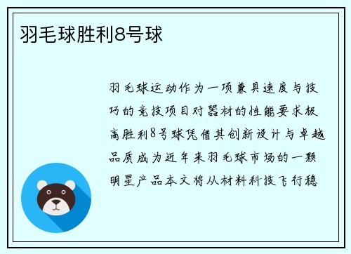 羽毛球胜利8号球